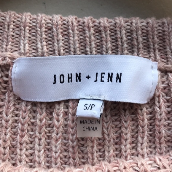 JOHN + Jenn pink knit sweater with weave laced in the back Small - Picture 9 of 12